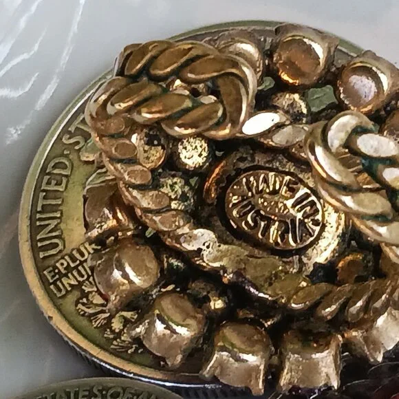 Vintage Austria Estate Oversized Adjustable Rhinestone Ring - Picture 3 of 7